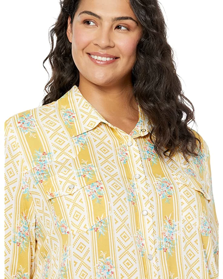Roper Plus Size Rayon Western Blouse with Southwest Wallpaper Print | Shirts & Tops 3 Roper Plus Size Rayon Western Blouse with Southwest Wallpaper Print | Shirts & Tops - Image 3