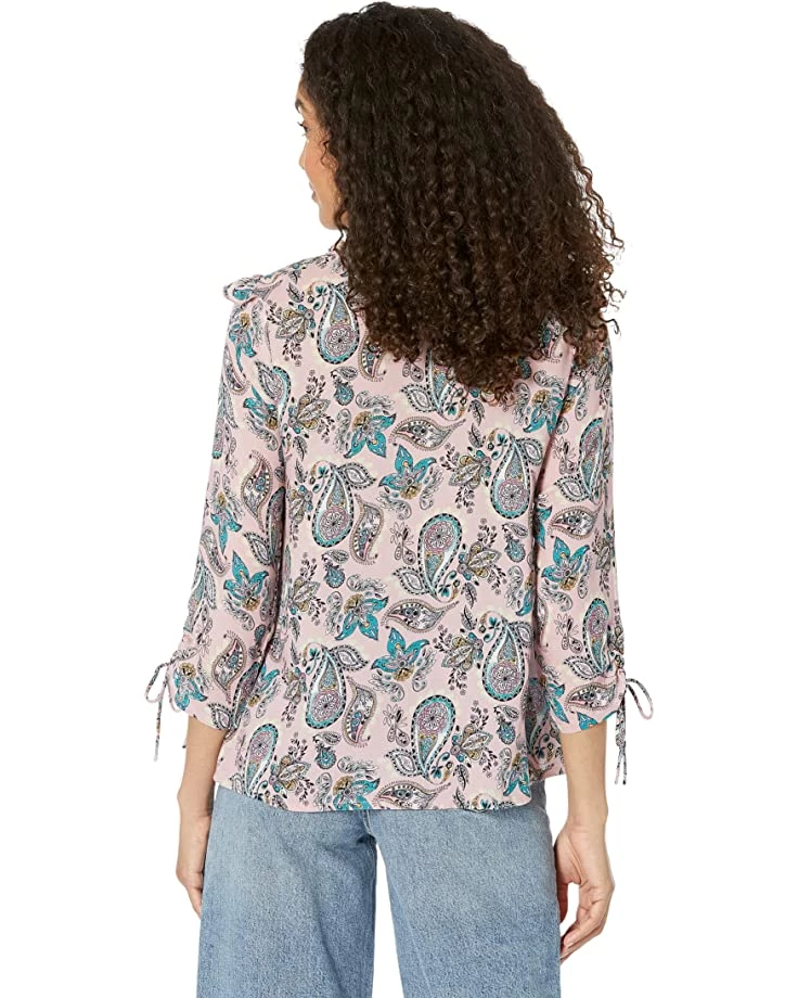 Roper Pink Paisley Print Victorian Blouse in Rayon Challis | Shirts & Tops 2 Roper Pink Paisley Print Victorian Blouse in Rayon Challis | Shirts & Tops - Image 2